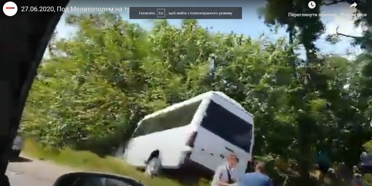 На Запоріжжі маршрутка з пасажирами злетіла в кювет – відео